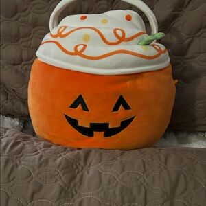 Plush squish, mellow Pumpkin Trick-or-Treat Bag with Frosted Top